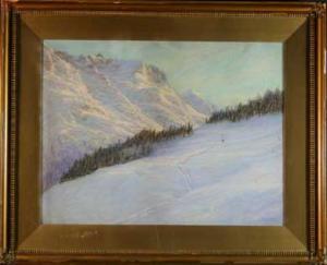 linnell Laurence,depicting luminous snowy mountain landscapes,Wilkinson's Auctioneers 2008-04-27