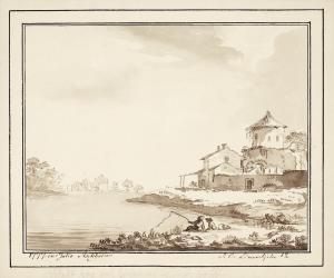 LINNERHJELM Jonas Carl 1758-1829,Landscape with fisher men,1777,Bukowskis SE 2011-06-14