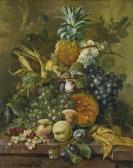 LINTHORST Jacobus 1745-1815,A PINEAPPLE, PLUMS, GRAPES AND OTHER FRUIT WITH CO,Sotheby's 2013-02-01