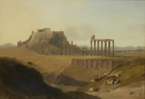 LINTON William 1791-1876,View of the Acropolis, Athens, with a shepherd and,Rosebery's GB 2021-11-17