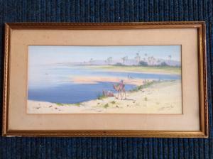 LINTOR H.A,Desert scene with camels watering,Jim Railton GB 2016-08-13