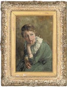 LINTZ Ferdinand Ernst,Portrait of a young girl, seated half-length, in a,Christie's 2008-01-08