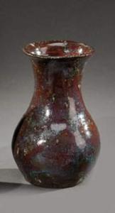 LION Eugène 1867-1945,Vase à col évasé en céramique à couverte émaillée ,Aguttes FR 2009-12-11