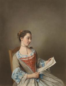 LIOTARD Jean Etienne,\‘La liseuse\’ (Portrait of Susanna Lewis seated),1755,Christie's 2022-10-20