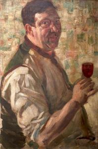 LIPCZYNSKI Albert 1876-1974,Pijący (Portret Henry'ego Carra),1912,Sopocki Dom Aukcjny PL 2017-05-02