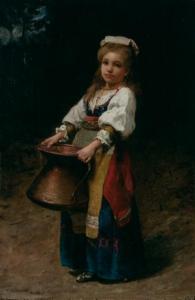 LIPPINCOTT William Henry 1849-1920,Young Girl Carrying a Copper Jug,William Doyle US 2022-01-18