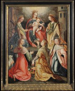 LISAERT Pieter 1595-1629,Verheerlijking van Maria door vijf vrouwelijke hei,Bernaerts BE 2011-05-16