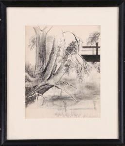 LISHINSKY Saul 1922-2012,Tree on a Riverbank,South Bay US 2021-01-30