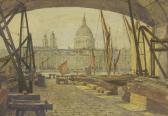 LISHMAN Frank 1869-1938,VIEW OF ST PAUL'S FROM A WHARF,1914,Sworders GB 2016-09-13