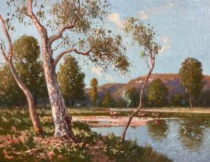 LISTER William 1859-1943,Cattle by the Cox's River,Theodore Bruce AU 2023-11-27