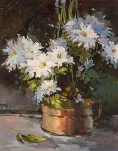 LITSCHAUER Mimi 1957,White Flowers,Altermann Gallery US 2020-09-18