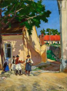 LITTECKY Endre 1880-1953,Village en Hongrie,c.1930,Millon & Associés FR 2024-04-23