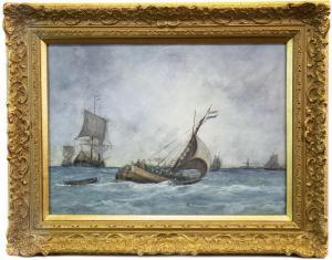 LITTLE James 1875-1910,SAILBOATS OFFSHORE IN ROUGH SEAS,McTear's GB 2019-06-30