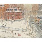 LITTLE John Geoffrey Caruthers 1928,SHERBROOKE ST., MONTREAL IN THE SNOW,Lyon & Turnbull 2023-09-06