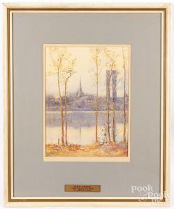 LITTLE JOHN WESLEY 1867-1923,view of Lewisburg, Pennsylvania,20th century,Pook & Pook US 2023-02-09