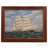 LITTLEFIELD J.A,Portrait of a Three-masted Vessel,1919,Skinner US 2014-10-26