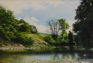 Littlewood E.L,River Warfe, Linton, Yorkshire Dales (view opposit,Golding Young & Co. GB 2021-08-25
