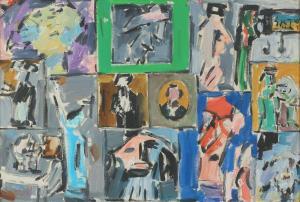 LITVINOVSKY Pinchas 1894-1985,Figures in windows,Tiroche IL 2025-03-23