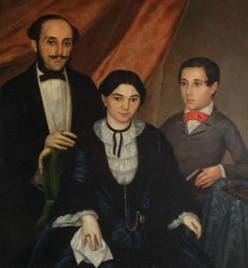 LIVADITTI Nicolo 1804-1858,Portretul de familie al unui boier muntean, din pe,Artmark RO 2012-05-15