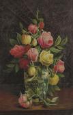 LIVENS Henry J. 1848-1943,Roses in a porcelain vase,Christie's GB 2006-08-01