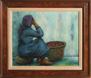 LIVNI Zvi 1927,Market Woman,1973,Ro Gallery US 2022-09-13