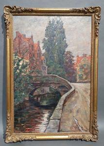 LIZEN Marcel 1887-1946,Pont à Bruges,Legros BE 2018-04-27