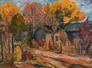 LIZER Harlan 1911-2003,Home in Fall Landscape,1948,Altermann Gallery US 2017-04-06