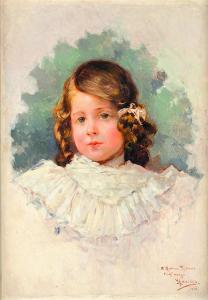 LLANECES José San Bartolomé 1863-1919,Retrato de niña vestido de blanco,Alcala ES 2019-06-19
