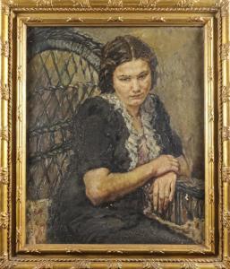 LLIMONA Rafael 1896-1957,Mujer pensativa,Bonanova ES 2022-01-27