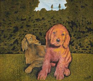LLOYD James 1905-1974,TWO DOGS IN A LANDSCAPE,Dreweatts GB 2023-10-25