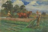 LLOYD Thomas Ivester 1873-1942,Making Hay,Halls GB 2015-11-25