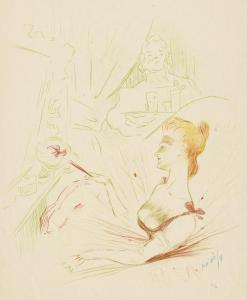 LOBEL P.H 1800-1900,Yvette Guilbert dans sa Loge,1897,Galerie Bassenge DE 2019-05-31