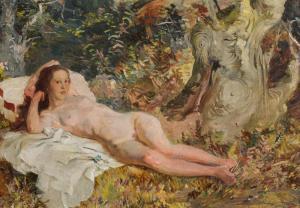 LOBISSER Switbert 1878-1943,Nude in the forest,1924,im Kinsky Auktionshaus AT 2020-12-15