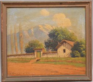 LOBOS Alfredo 1890-1917,Landscape with house,Hood Bill & Sons US 2017-05-23