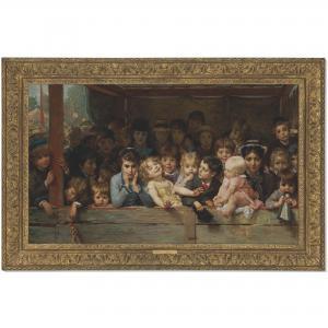 LOBRICHON Timoleon Maria 1831-1914,Watching the Punch and Judy Show,Christie's GB 2022-01-26