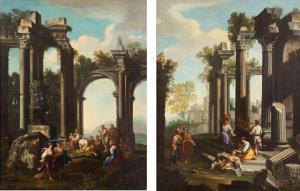 LOCATELLI Andrea 1695-1741,Architetture con ruderi e figure,Blindarte IT 2023-11-30