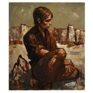 LOCCA Albert 1895-1966,Male Figure Seated in Outdoor Scene,1962,Kodner Galleries US 2020-06-03