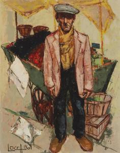 LOCCA Albert 1895-1966,Street vendor with his cart,1961,John Moran Auctioneers US 2022-09-13