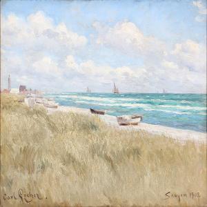 LOCHER Carl 1851-1915,Beach scene from Skagen,1902,Bruun Rasmussen DK 2012-09-03