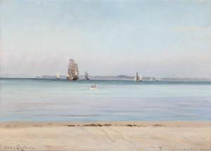 LOCHER Carl,Ships and sailboats off the coast of Dronningmølle,1901,Bruun Rasmussen 2024-03-18