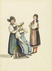 LOCHER Gottfried 1730-1795,Swiss costumes,Galerie Koller CH 2010-09-14