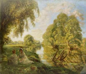 LOCHHEAD John 1866-1921,'Land of Happy Dreams' on the banks of the Grea,1920,David Duggleby Limited 2023-12-08