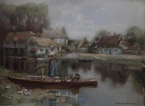 LOCHHEAD John 1866-1921,Lady beside a rowing boat,Great Western GB 2022-04-06