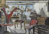 LOCK Freida 1902-1962,The furniture restorer's workshop,1951,Bonhams GB 2011-10-26
