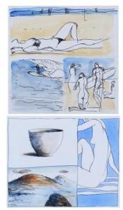 LOCKHART Adrian 1947,BEACH SCENES,2001,Clark Cierlak Fine Arts US 2022-08-06
