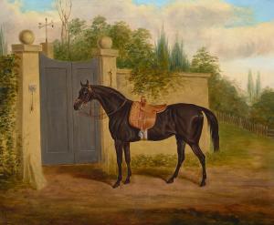 LODER OF BATH Edwin 1827-1885,A black horse waiting to enter,1851,Bonhams GB 2024-03-12