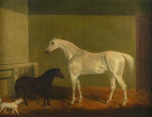 LODER OF BATH James 1784-1860,A grey horse, pony and terrier in a sta,Bellmans Fine Art Auctioneers 2024-03-28
