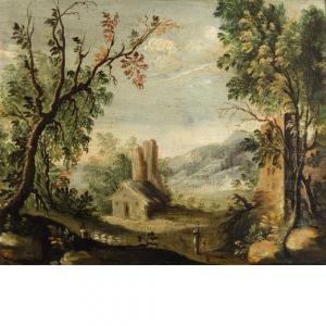 LODI Carlo 1701-1765,Paesaggio con casolare e figurette,Wannenes Art Auctions IT 2017-05-31