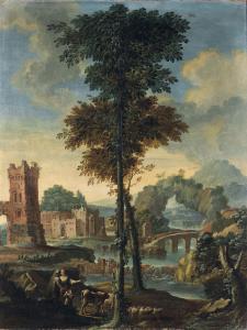 LODI Carlo 1701-1765,Paesaggio fluviale con figure di contadini,Cambi IT 2024-06-13