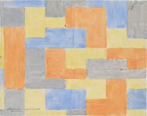 LOEBER Louise 1894-1983,schets voor behangselontwerp,1920,Galerie Bassenge DE 2023-06-10